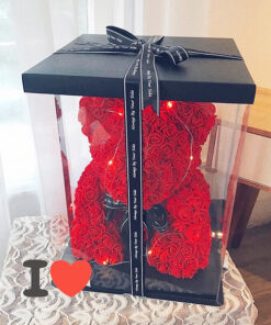 Hoa gấu hồng đỏ son 01